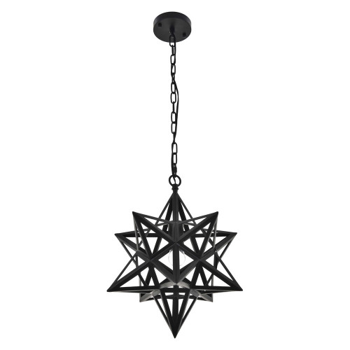 Elegant Nocturne 1 Light Pendant - Black, L 15.8" (LD4076D16BK)
