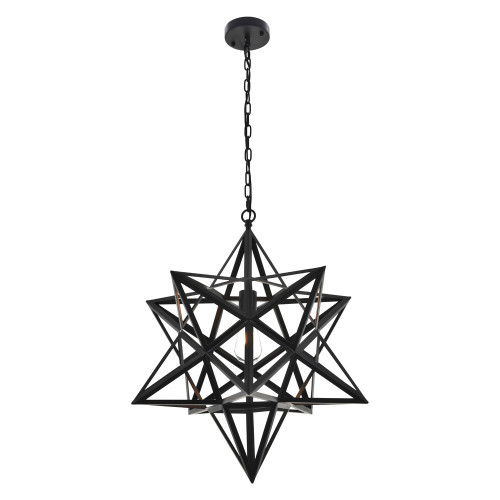 Elegant Nocturne 1 Light Pendant - Black, L 23.6" (LD4076D24BK)