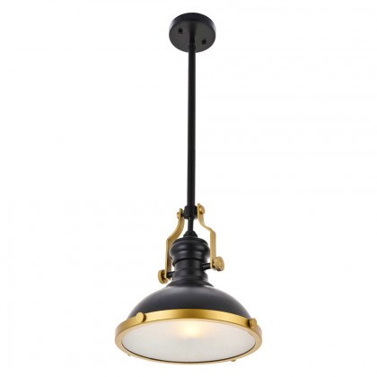 Elegant Eamon 1-Light Pendant - Brass/Black (LD5001D13BRB)