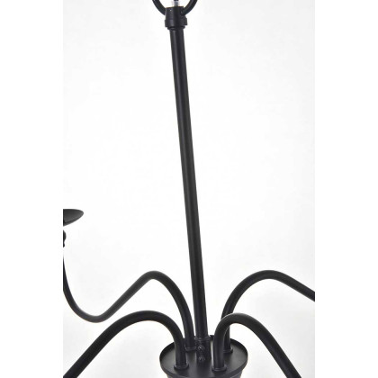 Elegant Rohan 6-Light Chandelier - Matte Black, L 30" (LD5006D30MB)