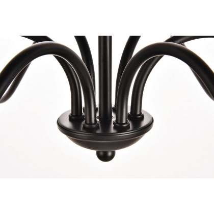 Elegant Rohan 6-Light Chandelier - Matte Black, L 36" (LD5006D36MB)