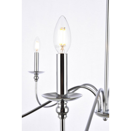 Elegant Rohan 6-Light Chandelier - Polished Nickel, L 36" (LD5006D36PN)