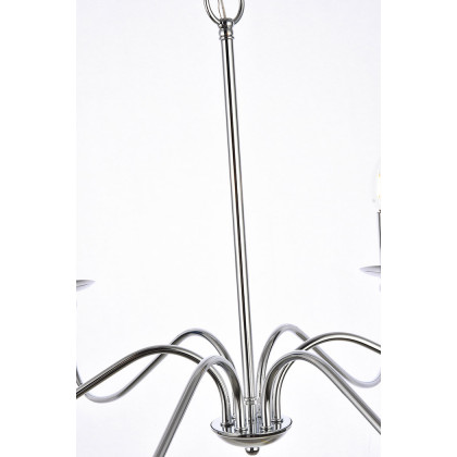 Elegant Rohan 6-Light Chandelier - Polished Nickel, L 36" (LD5006D36PN)