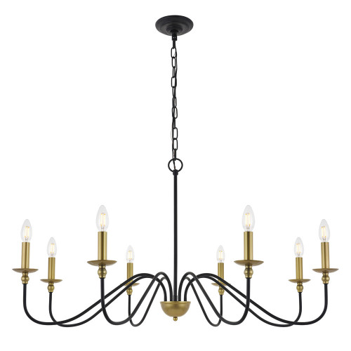 Elegant Rohan 6-Light Chandelier - Brass/Black, L 42" (LD5006D42BRB)