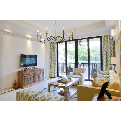 Elegant Rohan 6-Light Chandelier - Brass/Black, L 42" (LD5006D42BRB)