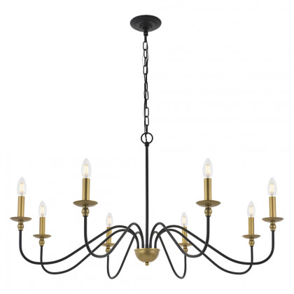 Elegant Rohan 6-Light Chandelier - Brass/Black, L 42" (LD5006D42BRB)