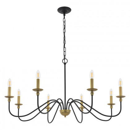 Elegant Rohan 6-Light Chandelier - Brass/Black, L 42" (LD5006D42BRB)
