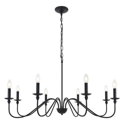 Elegant Rohan 6-Light Chandelier - Matte Black, L 42" (LD5006D42MB)