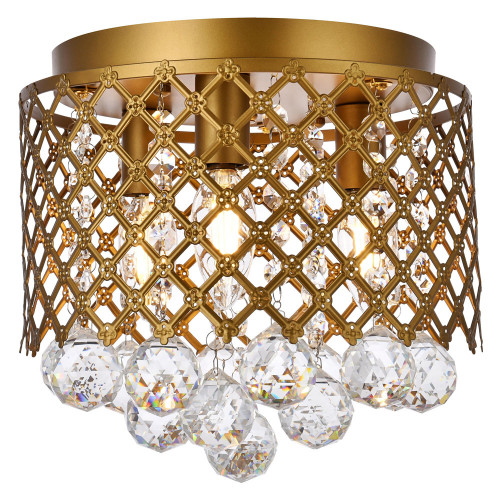 Elegant Tully 4-Light Flush Mount - Brass, L 10" (LD5010F10BR)