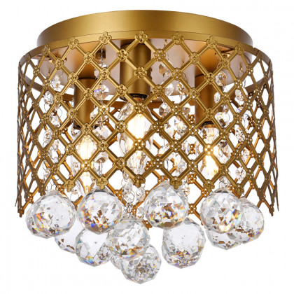 Elegant Tully 4-Light Flush Mount - Brass, L 10" (LD5010F10BR)