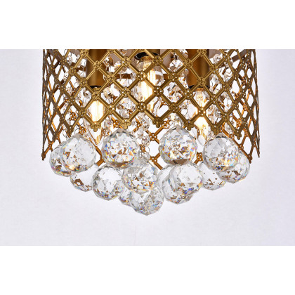 Elegant Tully 4-Light Flush Mount - Brass, L 10" (LD5010F10BR)