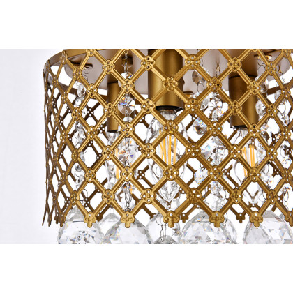Elegant Tully 4-Light Flush Mount - Brass, L 10" (LD5010F10BR)