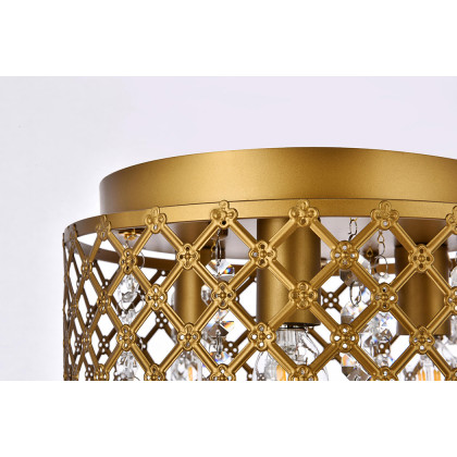 Elegant Tully 4-Light Flush Mount - Brass, L 10" (LD5010F10BR)