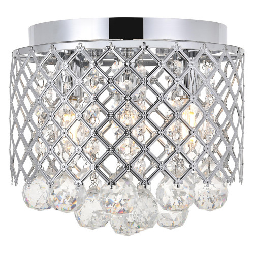 Elegant Tully 4-Light Flush Mount - Chrome, L 10" (LD5010F10C)
