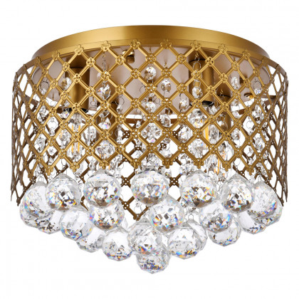 Elegant Tully 4-Light Flush Mount - Brass, L 13.5" (LD5010F13BR)
