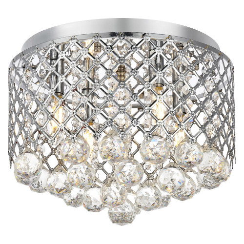 Elegant Tully 4-Light Flush Mount - Chrome, L 13.5" (LD5010F13C)