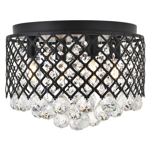 Elegant Tully 4-Light Flush Mount - Matte Black, L 13.5" (LD5010F13MB)