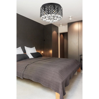 Elegant Tully 4-Light Flush Mount - Matte Black, L 13.5" (LD5010F13MB)