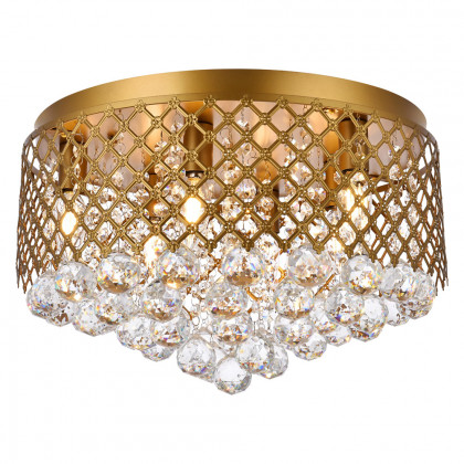 Elegant Tully 4-Light Flush Mount - Brass, L 17.7" (LD5010F18BR)