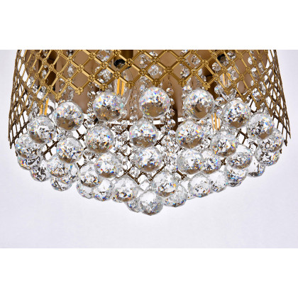 Elegant Tully 4-Light Flush Mount - Brass, L 17.7" (LD5010F18BR)