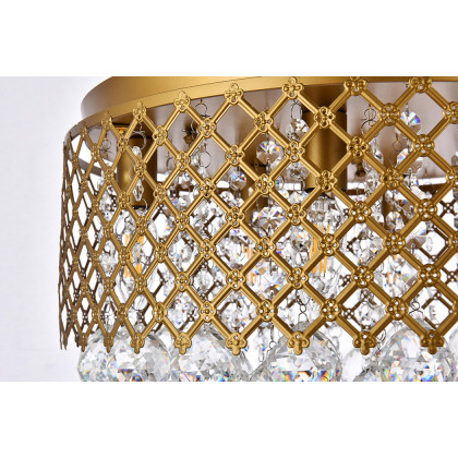 Elegant Tully 4-Light Flush Mount - Brass, L 17.7" (LD5010F18BR)