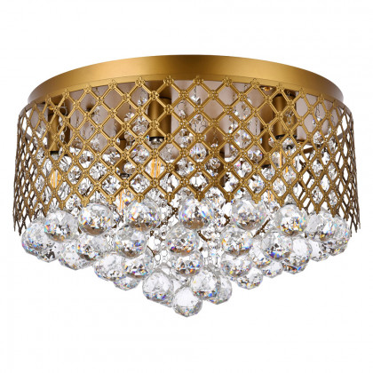Elegant Tully 4-Light Flush Mount - Brass, L 17.7" (LD5010F18BR)