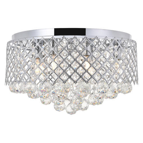 Elegant Tully 4-Light Flush Mount - Chrome, L 18" (LD5010F18C)