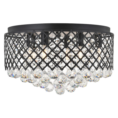 Elegant Tully 4-Light Flush Mount - Matte Black, L 18" (LD5010F18MB)