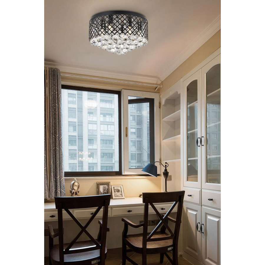 Elegant Tully 4-Light Flush Mount - Matte Black, L 18" (LD5010F18MB)