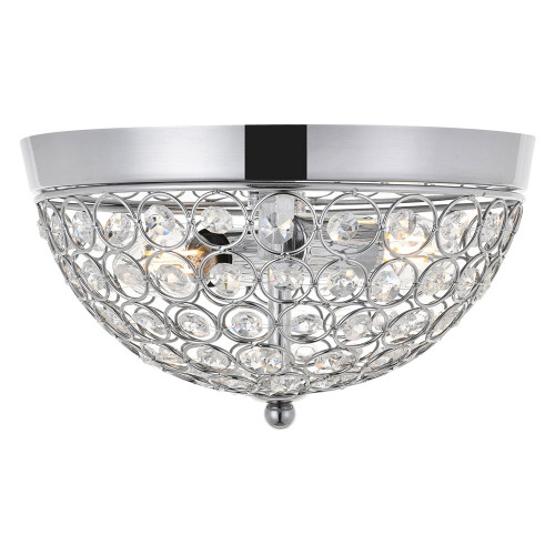 Elegant Taye 3 Light Flush Mount - Chrome, L 10" (LD5012F10C)