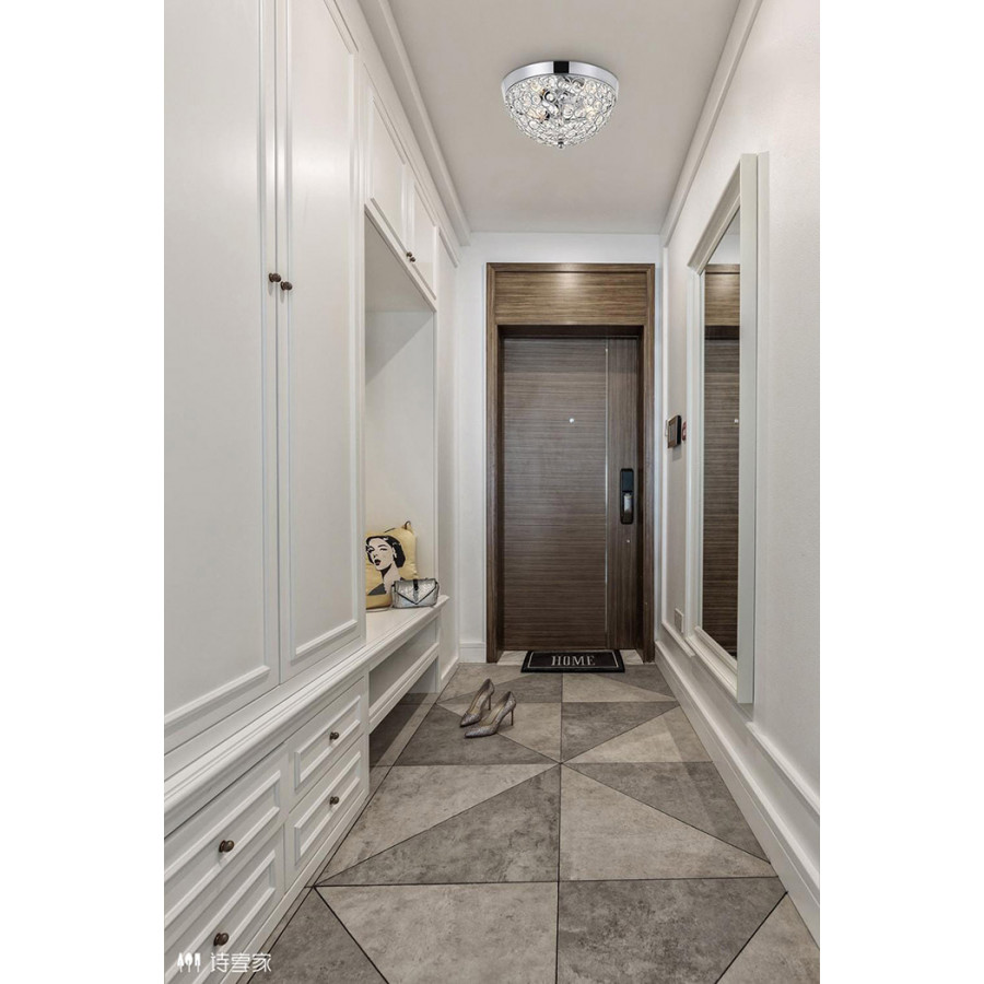 Elegant Taye 3 Light Flush Mount - Chrome, L 10" (LD5012F10C)