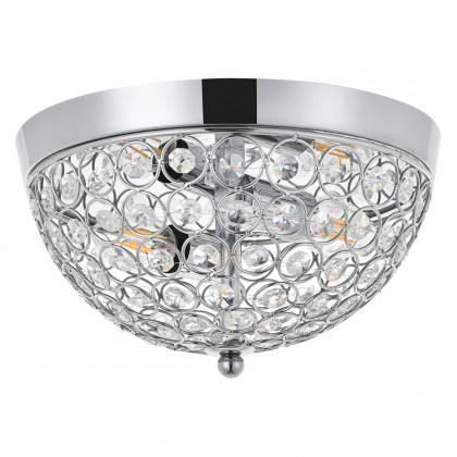 Elegant Taye 3 Light Flush Mount - Chrome, L 10" (LD5012F10C)