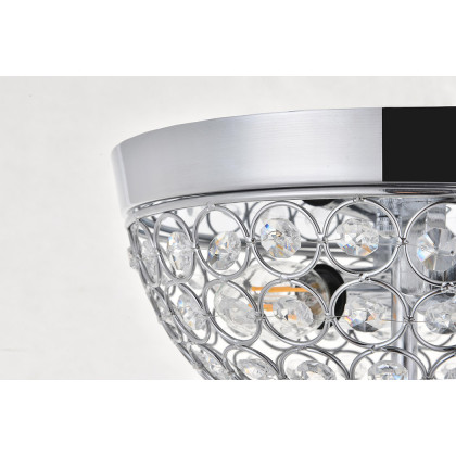 Elegant Taye 3 Light Flush Mount - Chrome, L 10" (LD5012F10C)