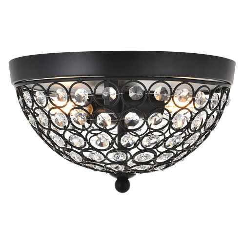 Elegant Taye 3 Light Flush Mount - Matte Black, L 10" (LD5012F10MB)