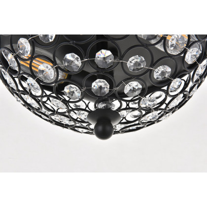 Elegant Taye 3 Light Flush Mount - Matte Black, L 10" (LD5012F10MB)