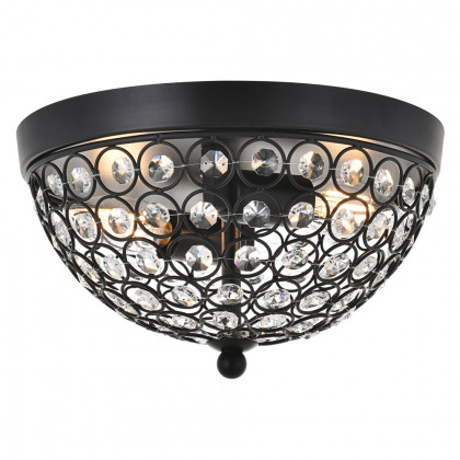 Elegant Taye 3 Light Flush Mount - Matte Black, L 10" (LD5012F10MB)