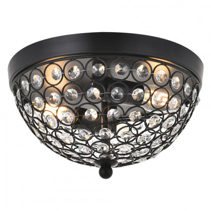 Elegant Taye 3 Light Flush Mount - Matte Black, L 10" (LD5012F10MB)