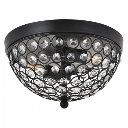 Elegant Taye 3 Light Flush Mount - Matte Black, L 10" (LD5012F10MB)