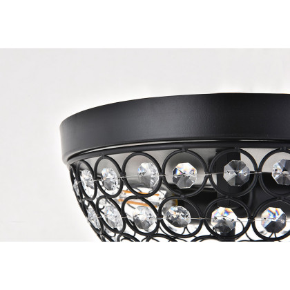 Elegant Taye 3 Light Flush Mount - Matte Black, L 10" (LD5012F10MB)