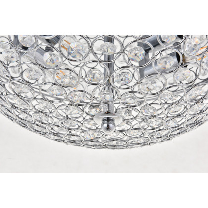Elegant Taye 3 Light Flush Mount - Chrome, L 18" (LD5012F18C)