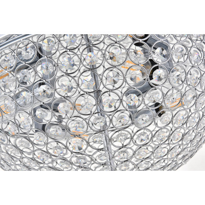 Elegant Taye 3 Light Flush Mount - Chrome, L 18" (LD5012F18C)