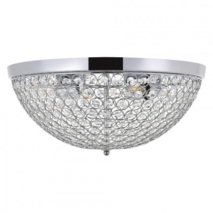 Elegant Taye 3 Light Flush Mount - Chrome, L 18" (LD5012F18C)