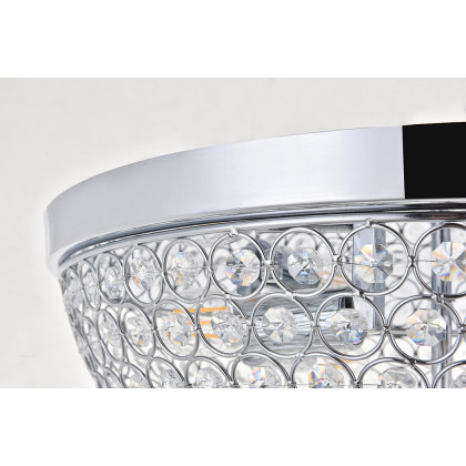 Elegant Taye 3 Light Flush Mount - Chrome, L 18" (LD5012F18C)