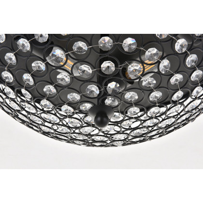 Elegant Taye 3 Light Flush Mount - Matte Black, L 18" (LD5012F18MB)