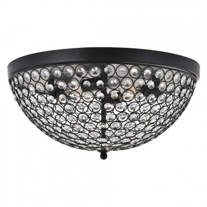 Elegant Taye 3 Light Flush Mount - Matte Black, L 18" (LD5012F18MB)