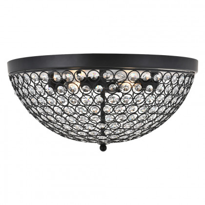 Elegant Taye 3 Light Flush Mount - Matte Black, L 18" (LD5012F18MB)