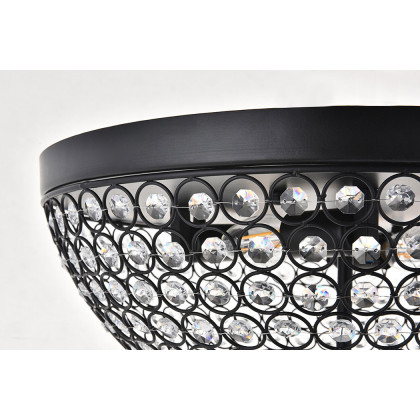 Elegant Taye 3 Light Flush Mount - Matte Black, L 18" (LD5012F18MB)