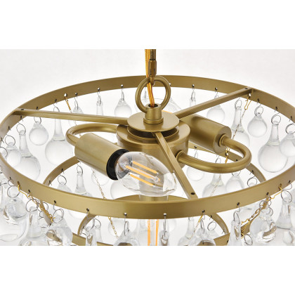 Elegant Kora 5-Light Pendant - Brass, L 13" (LD5016D13BR)