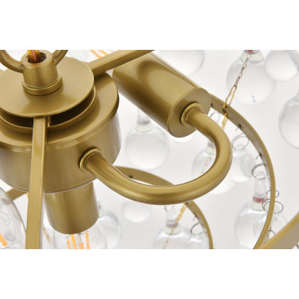Elegant Kora 5-Light Pendant - Brass, L 13" (LD5016D13BR)