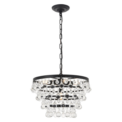 Elegant Kora 5-Light Pendant - Black, L 17" (LD5016D17BK)